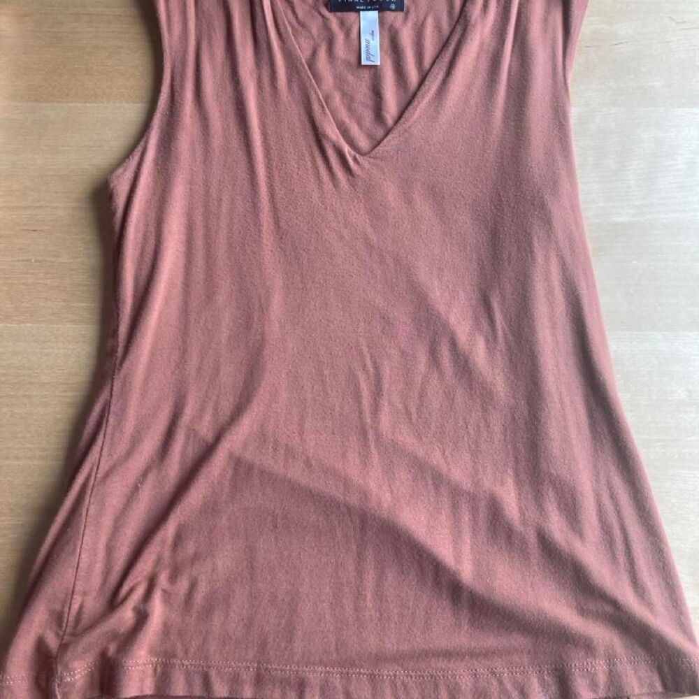 super soft Final Touch orange double layer tank top